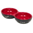 Миска для кошек Nobby Cat, размер 22x11.5x3.5см., красный / черный