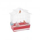 Клетка для птиц Imac Pagoda, размер 50x30x53см., белый/клубнично-красный