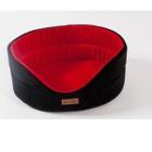 Лежанка для собак Katsu Suedine XL, размер 64х56х23см., черный/красный