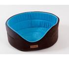 Лежанка для собак Katsu Suedine M, размер 52х46х19см., коричневый/голубой