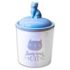 Контейнер для корма Mr.Kranch Hug your cat, 1.65 л, бело-серый